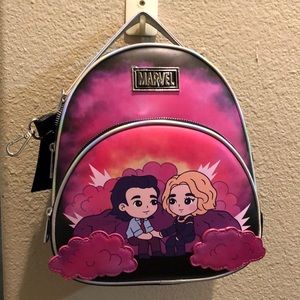 Disney lounge-fly style loki and Sylvia marvel mini backpack w/ removable straps